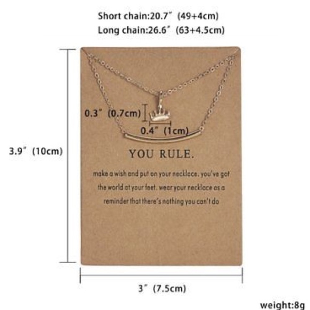 You Rule Layered Necklace With Card - Picture 5 of 5